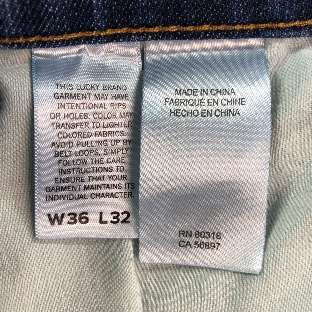 Lucky Brand 410 Mens Jeans 36x32 (fits 38x31) Blue Athletic Slim Medium Wash - Picture 8 of 16